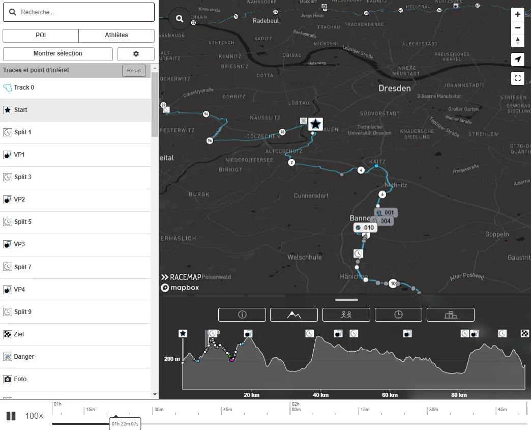 Illustration du logiciel de suivi des traceurs GPS